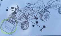 Accessorii (cupa buldozer) jucarii tractor cu remorca detasabila