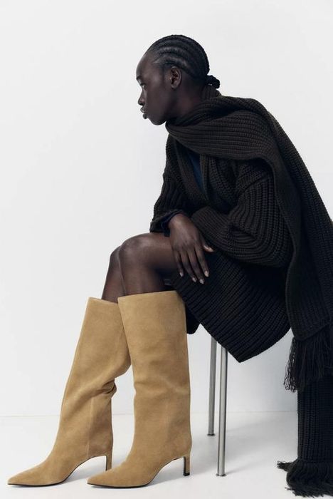 Cizme din piele întoarsă leather edition