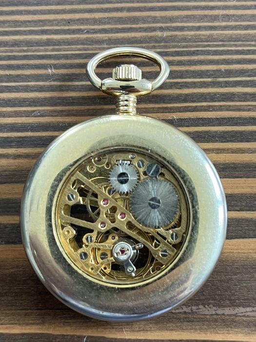 Ceas mecanic automat skeleton de buzunar