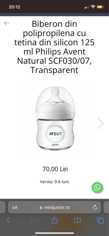 Biberon Philips Avent Natural Tetina