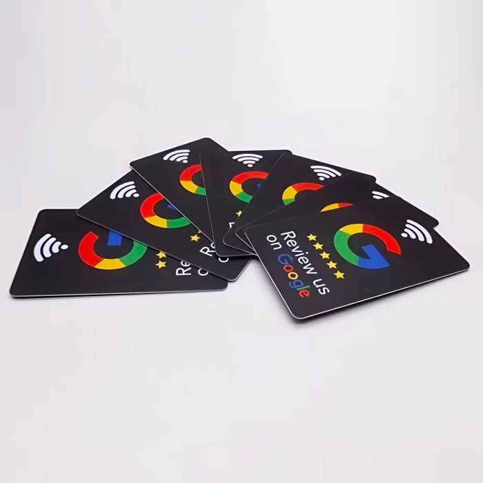 Card NFC pentru recenzii Google (preinstalat) — white / black, fără co