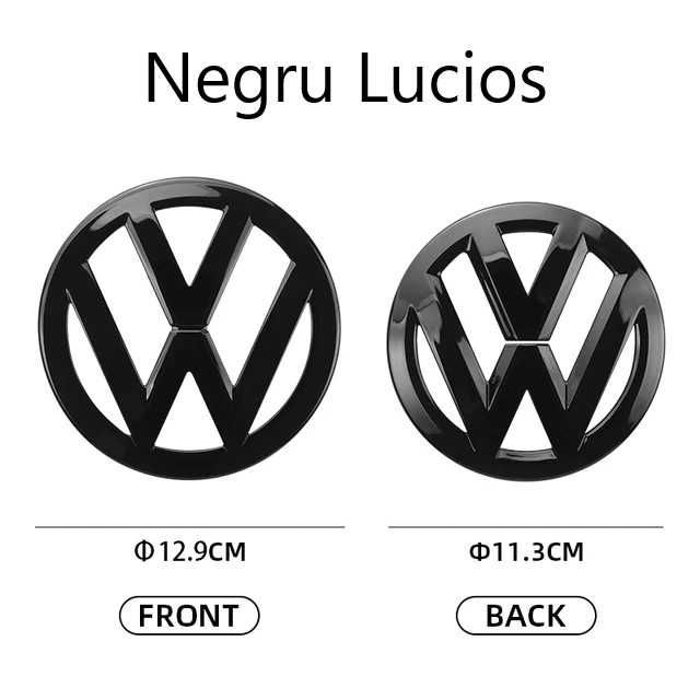 Set 2 Embleme Fata Spate Negru Lucios Volkswagen VW Golf 5 MK5, Glossy