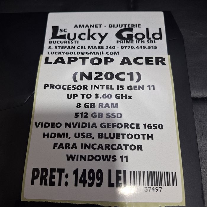 Laptop Acer i5 gen 11 8 GB RAM 512 GB ssd fără Încărcător #37497