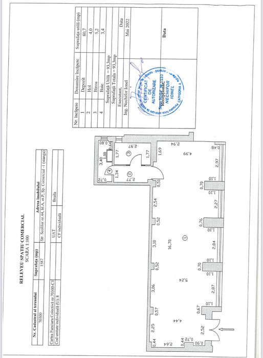 Spatiu comercial 100 mp intersectia  Str. Scolilor -Str.Grivita Braila