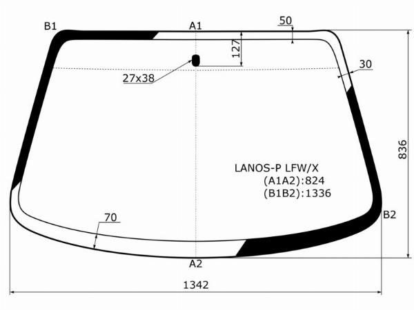 Стекло лобовое DAEWOO/CHEVROLET LANOS 4/5D 05-09/ZAZ CHANCE 05-14 Chev