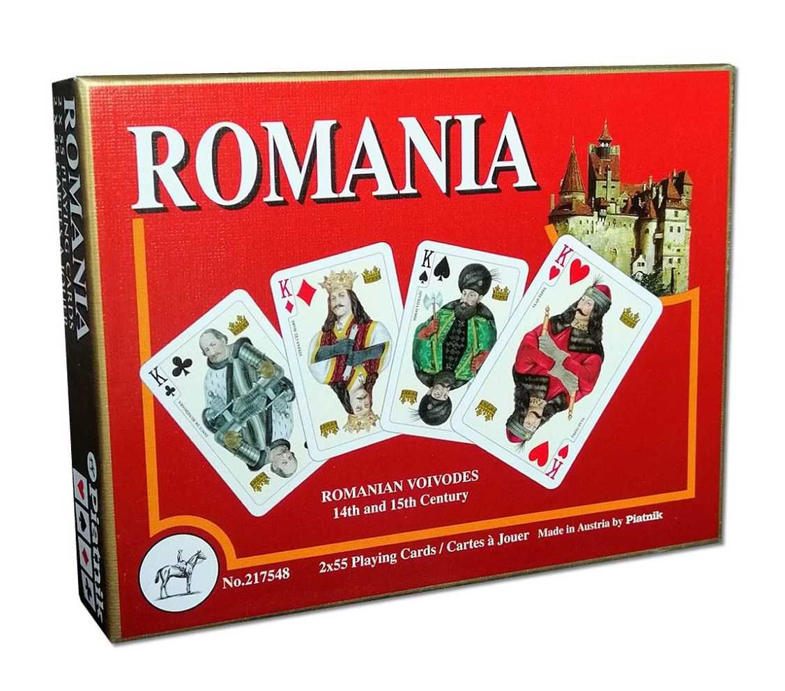 Set 2 pachete carti de joc DOMNITORI romani medievali Made in Austria
