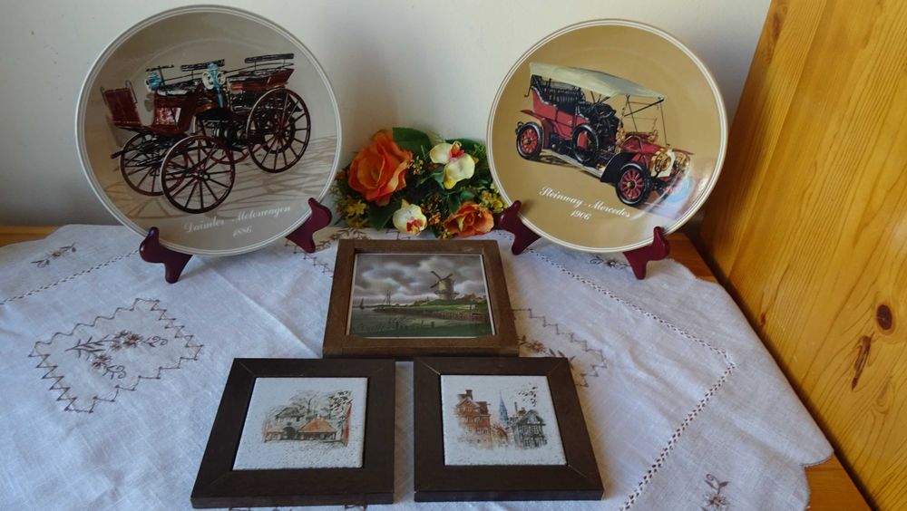 Ретро керамични плочки и чинии за декорация