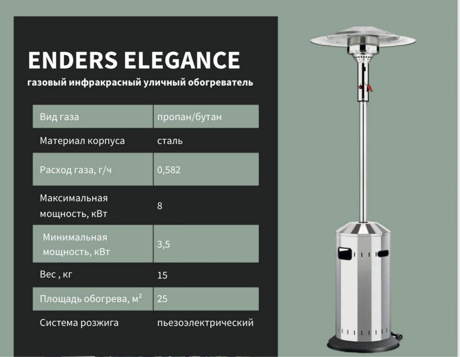 Газовые уличные обогреватели Enders (Германия)