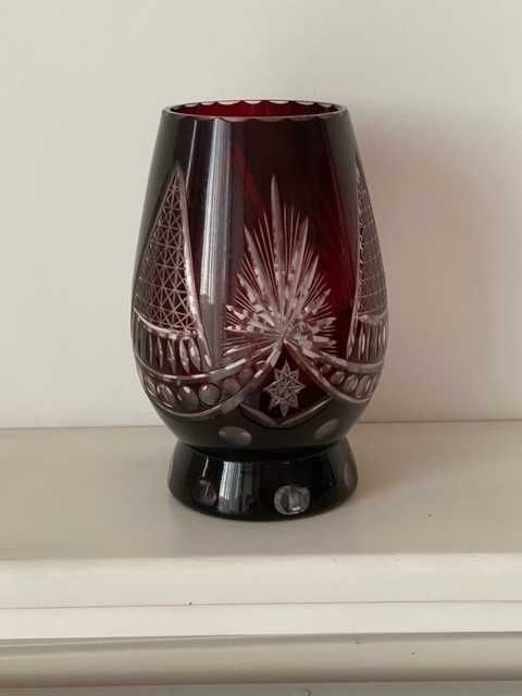 Vaza Cristal Bohemia Rosu Bordeaux
