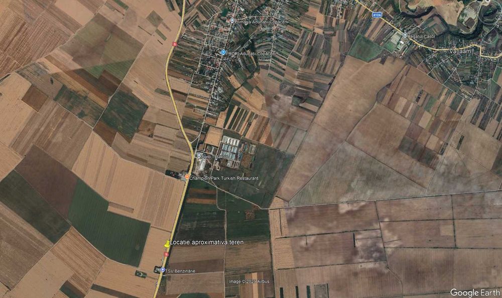Teren intravilan 6000 mp Adunatii Copaceni Giurgiu deschidere la DN 5