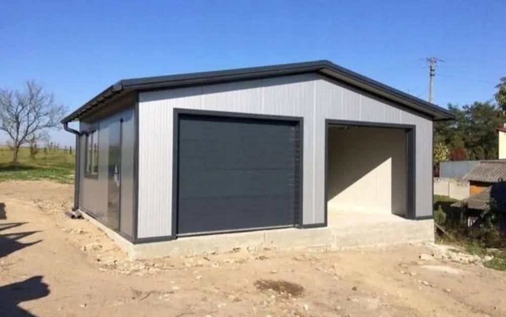 Garaje auto din structura metalica si panou sandwich termoizolant, dim