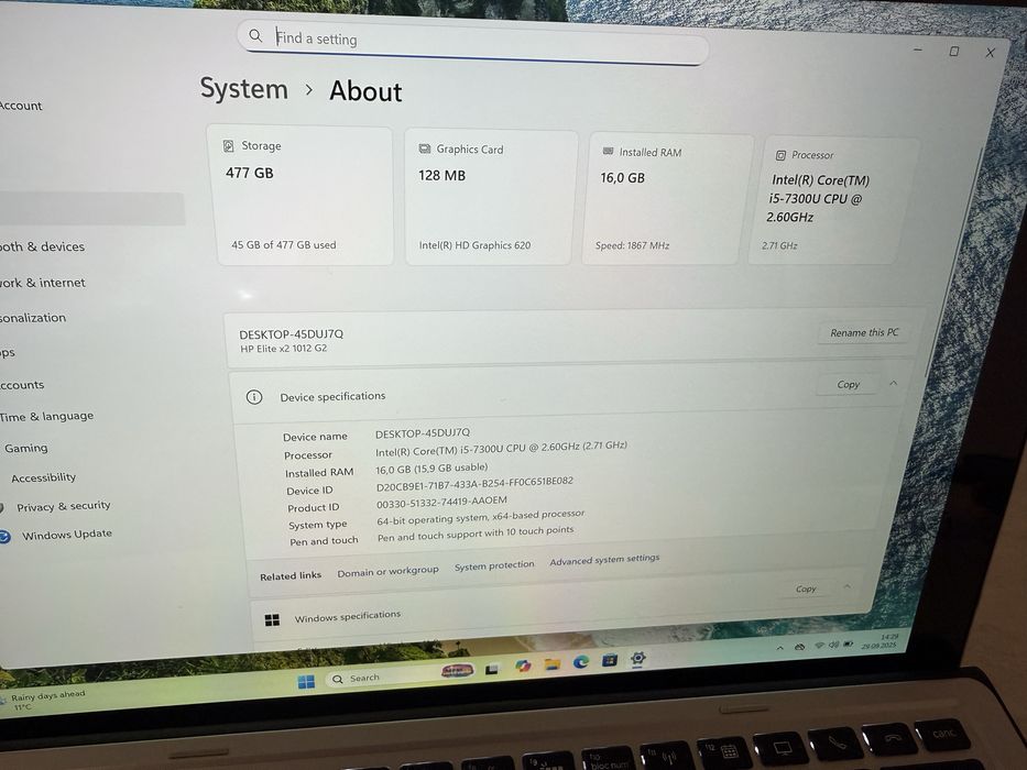 HP Elite X2 1012 G2 i5/ 16 Gb DDR4/ Nvme 512 Gb
