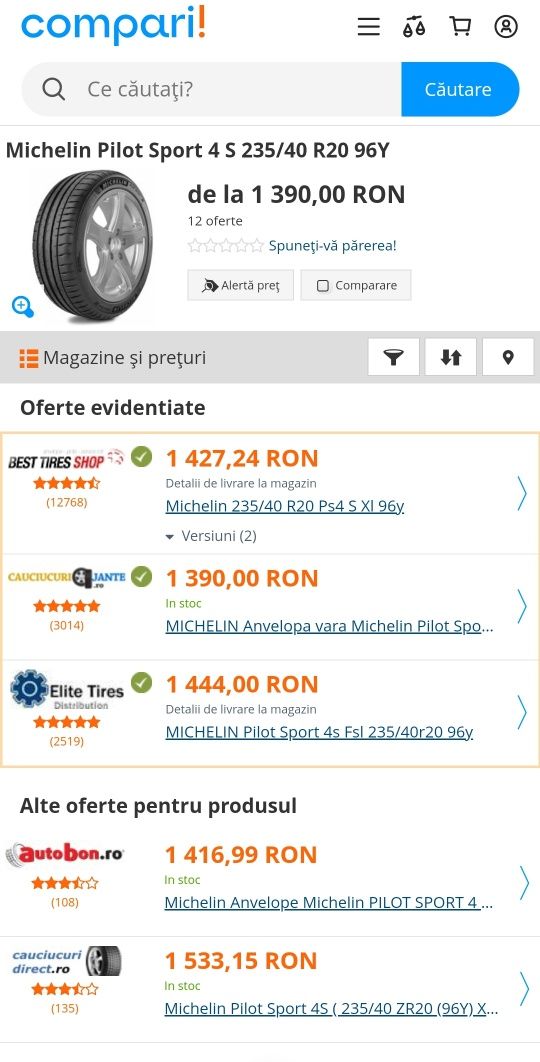 Anvelope Vara Michelin Pilot Sport 235.40.R20