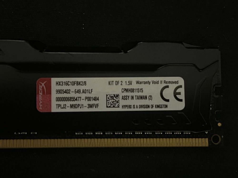 Kit Memorie RAM 8GB DDR3 HyperX Fury Black 1600 MHz CL10
