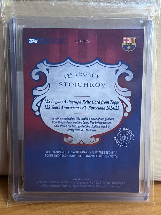 Topps FC Barcelona 125 Years Anniverary Relic Auto Стоичков 48/50