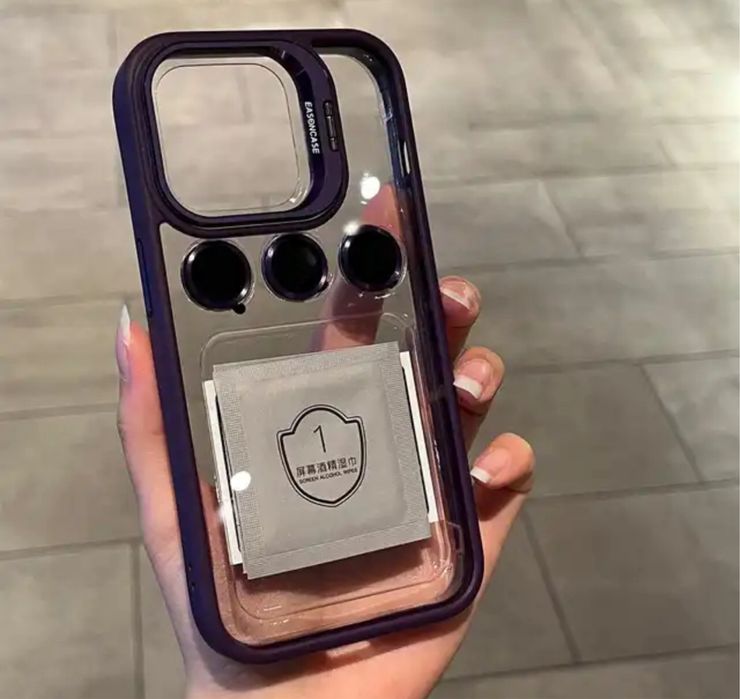 Iphone 14/15/16/PRO/PLUS/PRO MAX - Husa Hybrid + Folie Camera Lens