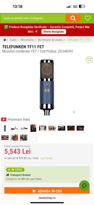 Telefunken TF11 Fet (studio microphone)
