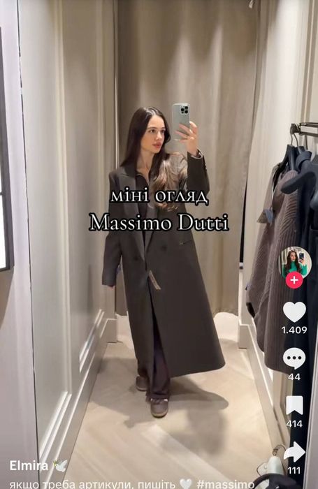 Palton Massimo Dutti lana