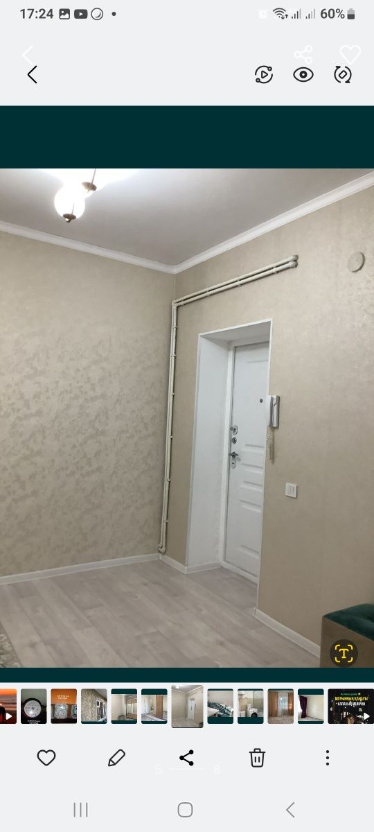 С.Бейбарыс 3 комн кв.1 ші этаж жаңа уйден.