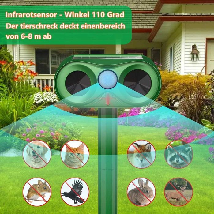 Aparat ultrasunete pisici, caini, rozatoare, cu senzor miscare, solar