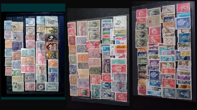 Lot 160 timbre vechi turcia straine sua 10 plicuri documente timbru