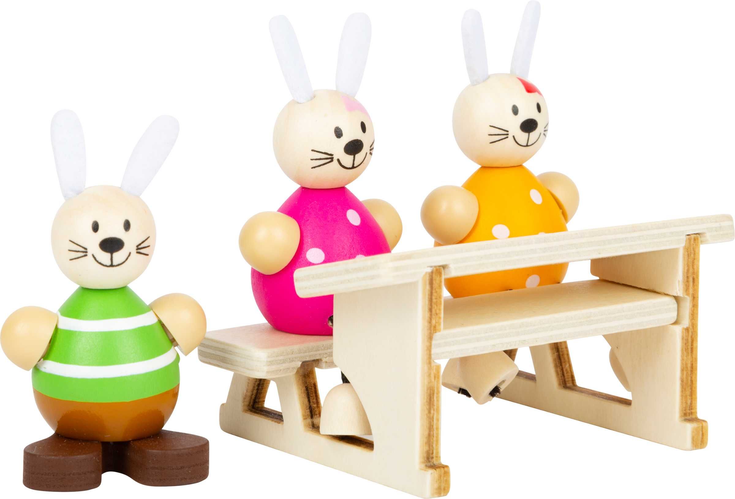 Зайчета в училище :: Немски дървени играчки, НОВА СТОКА