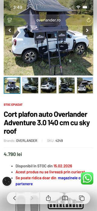 Cort OVERLANDER ADVENTURE 3.0, 140CM cu skyroof