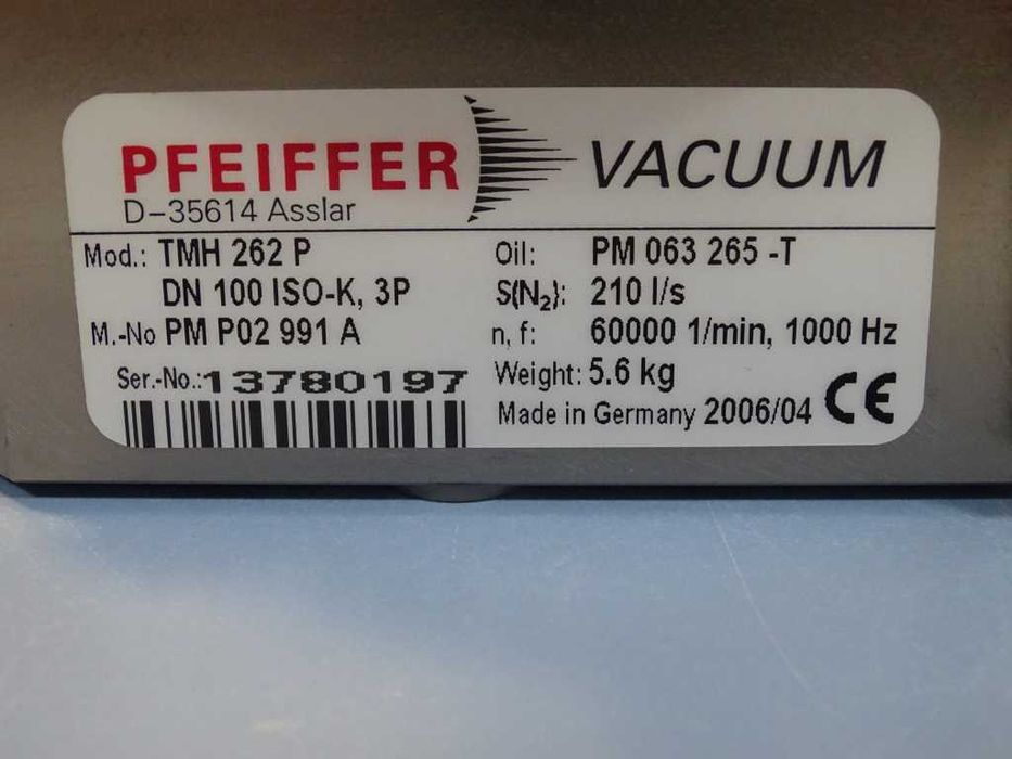 Вакуум помпа PFEIFFER VACUUM TMH 262 P Turbomolecular Pump 210L/S