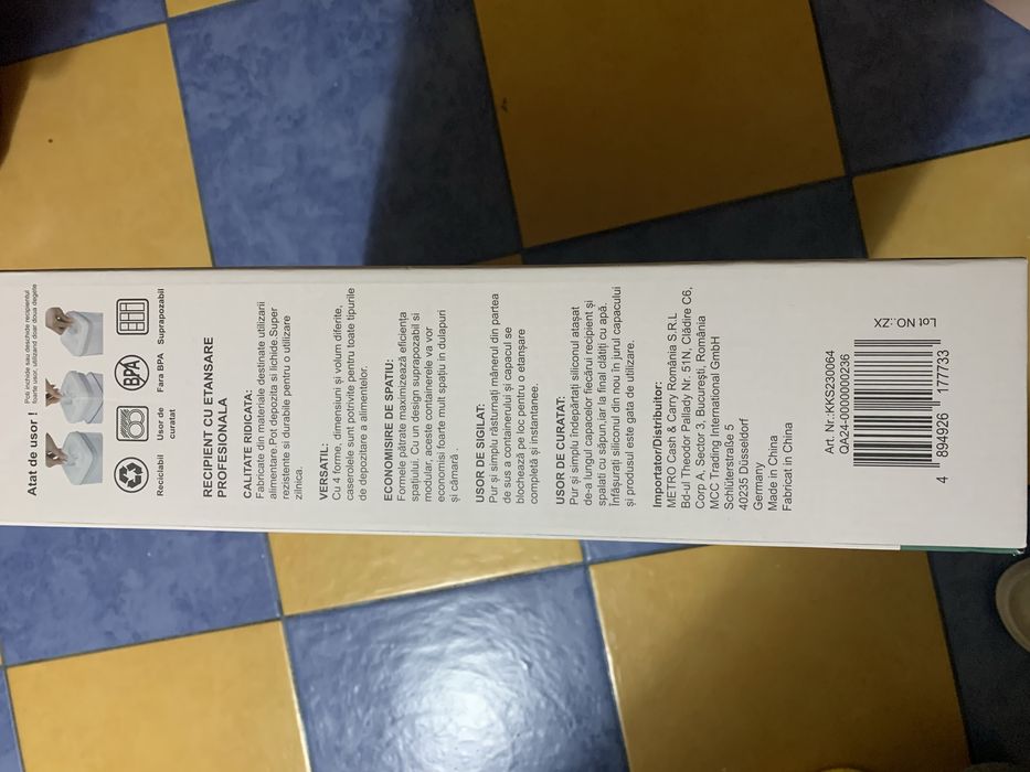 Set 12 recipiente pentru depozitare alimente