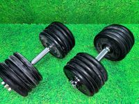 Set gantere din fier cauciucate 55kg 30/31mm