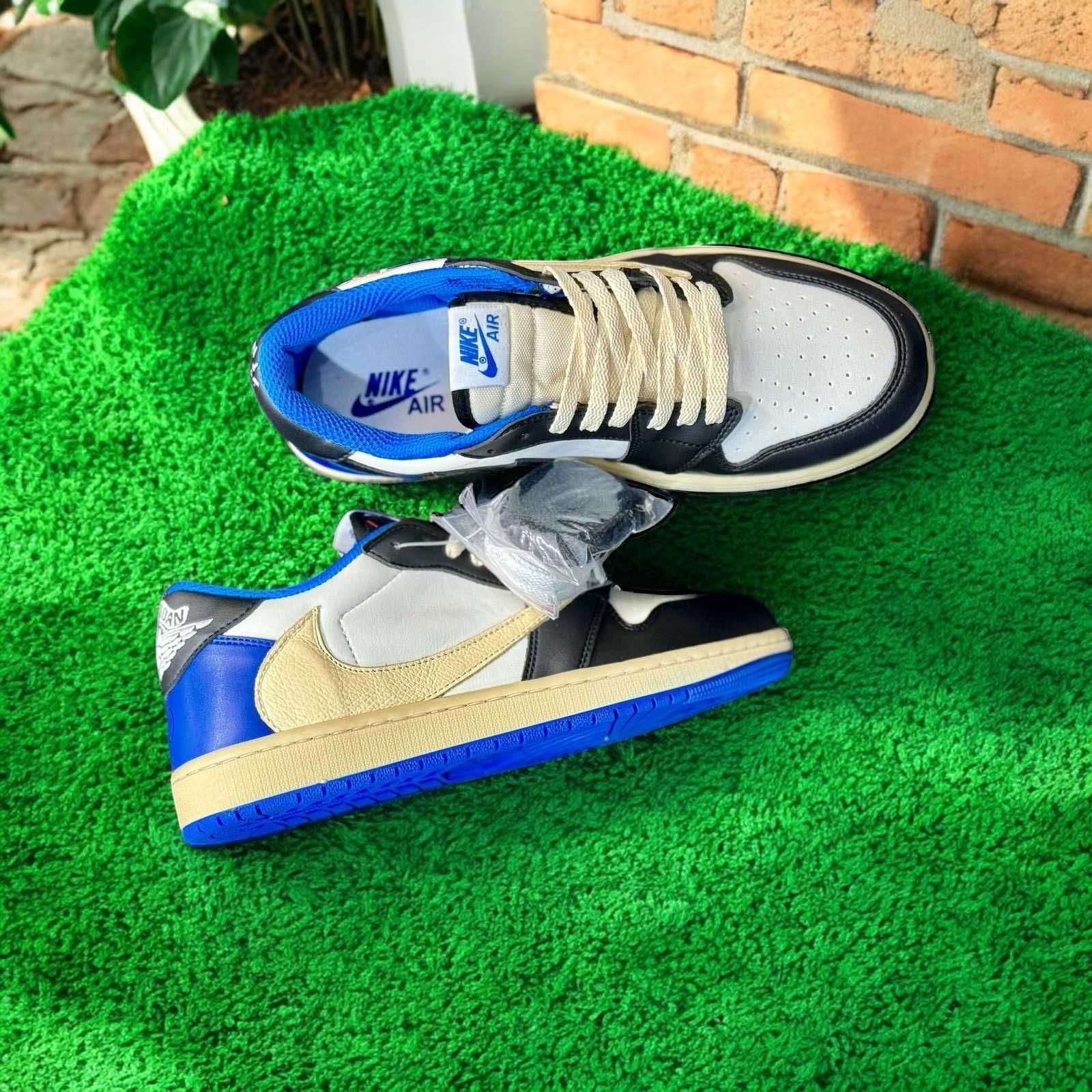 Adidasi  Jordan 1 Travis x Fragment Blue - Adidasi Premium FULL Box