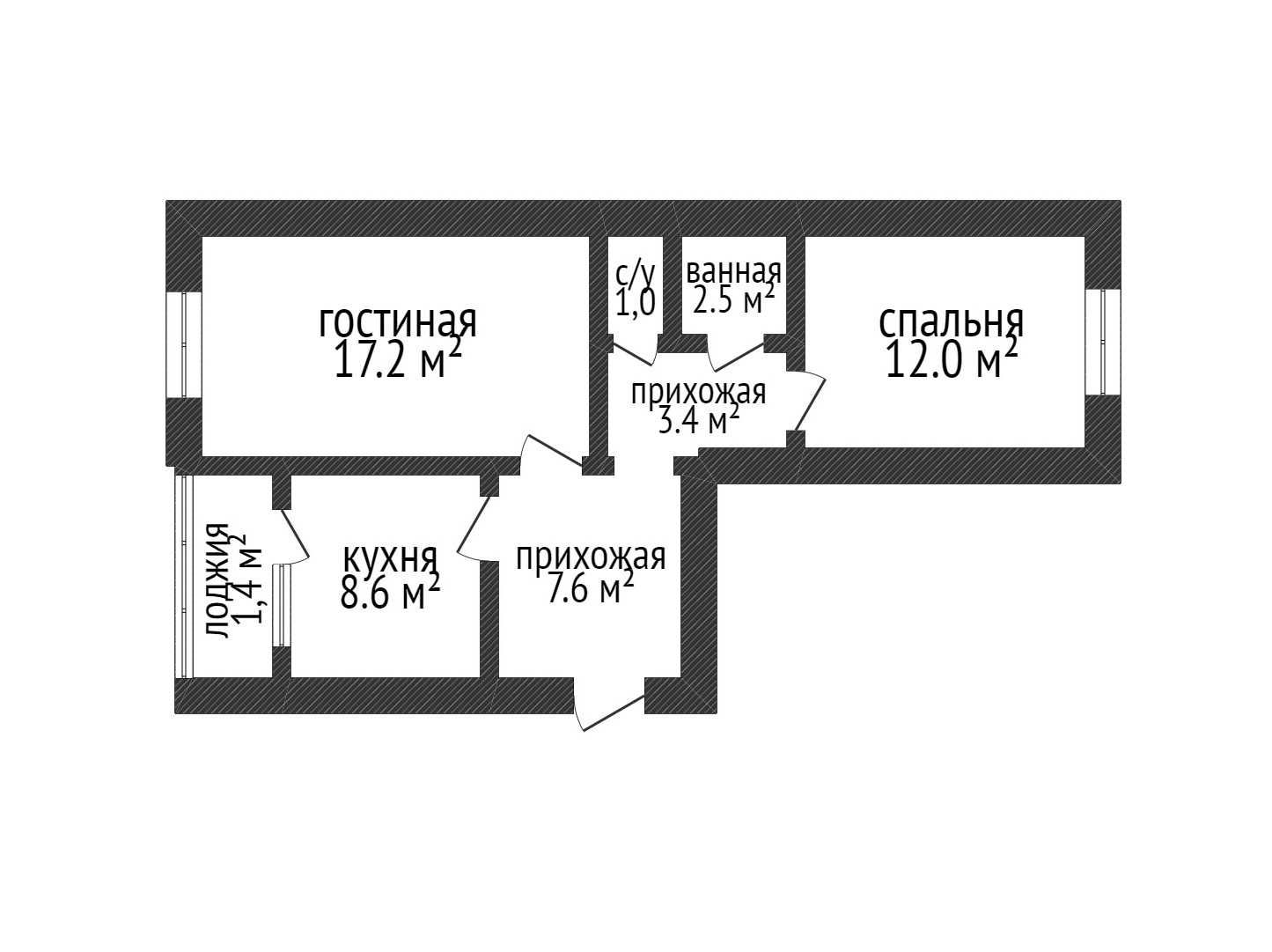 Улучшенная 2х.комн. Лагуна, дом 1991 год, Остается мебель и техника