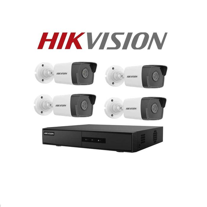 Sistem Supraveghere Kit NVR 4 camere 4MP PoE Hard disk 4TB nou Sigilat