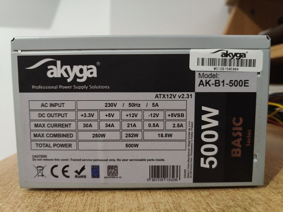 Sursa alimentare, Akyga, 500 W, 120 mm