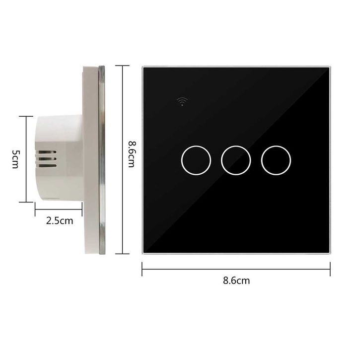 KETOTEK WiFi Smart сензорен ключ за осветление, 3 групи, 1 посока 10A
