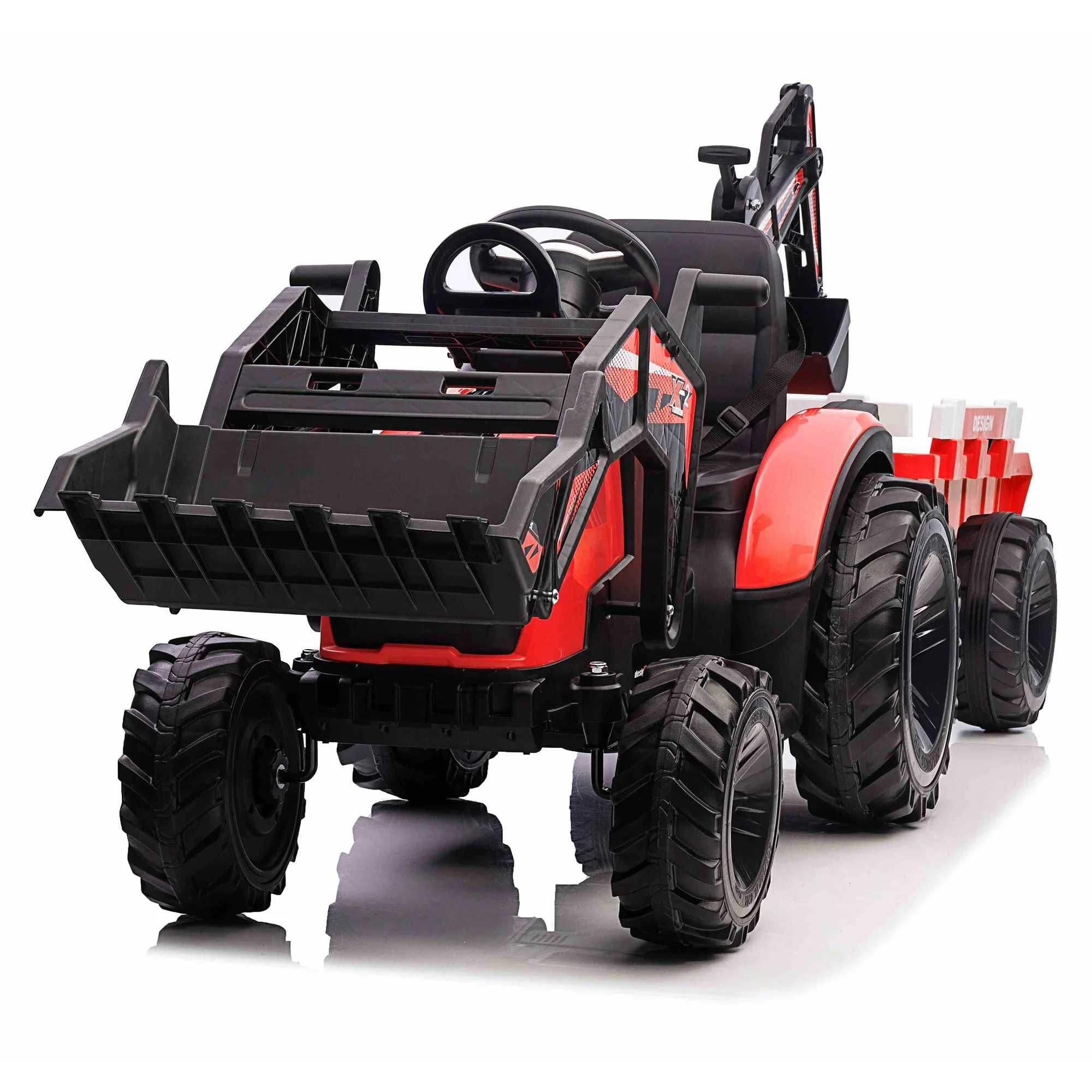 Акумулаторен Трактор Digger 24v батерия Висока версия с ремарке