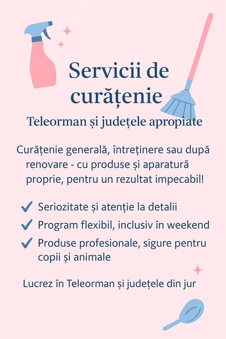 Ofer servicii curățenie