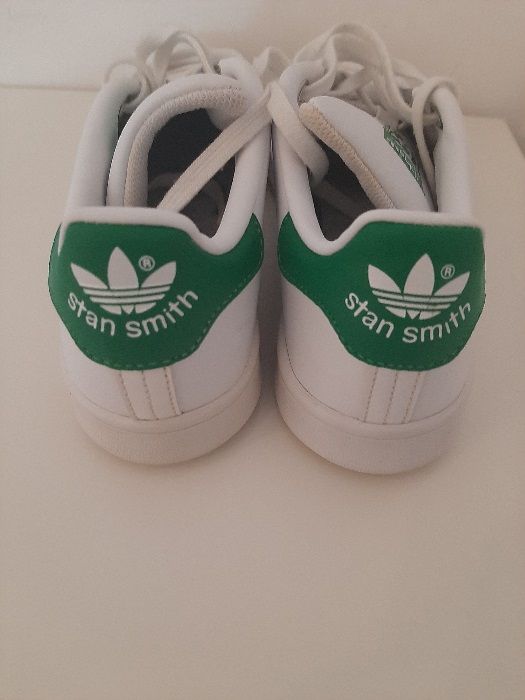 Adidasi ADIDAS Stan Smith alb verde piele ecologica pantofi sneakers