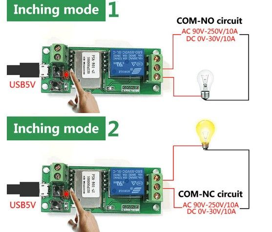 Sonoff WiFi реле/превключвател за DC 0-32v 10А, AC 90-250v 10А, инч/са