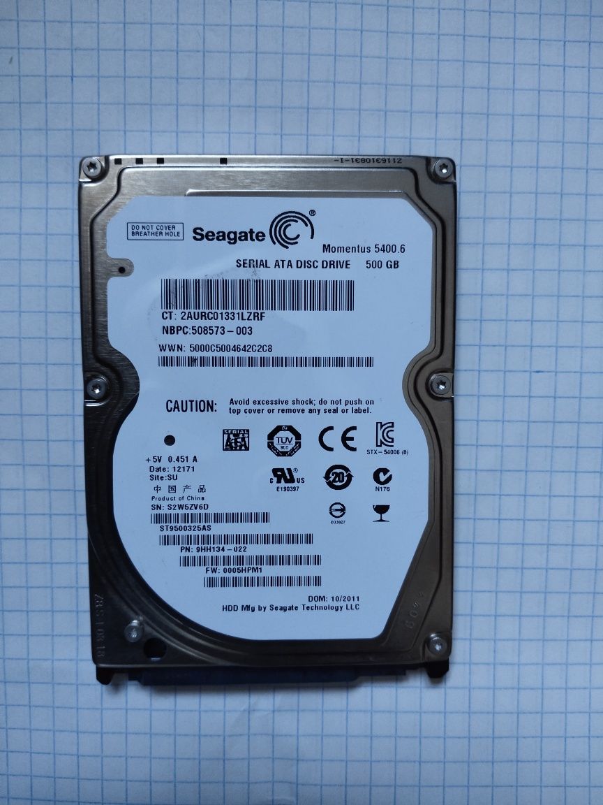 Продам жесткий диск seagate 500 gb для ноутбука