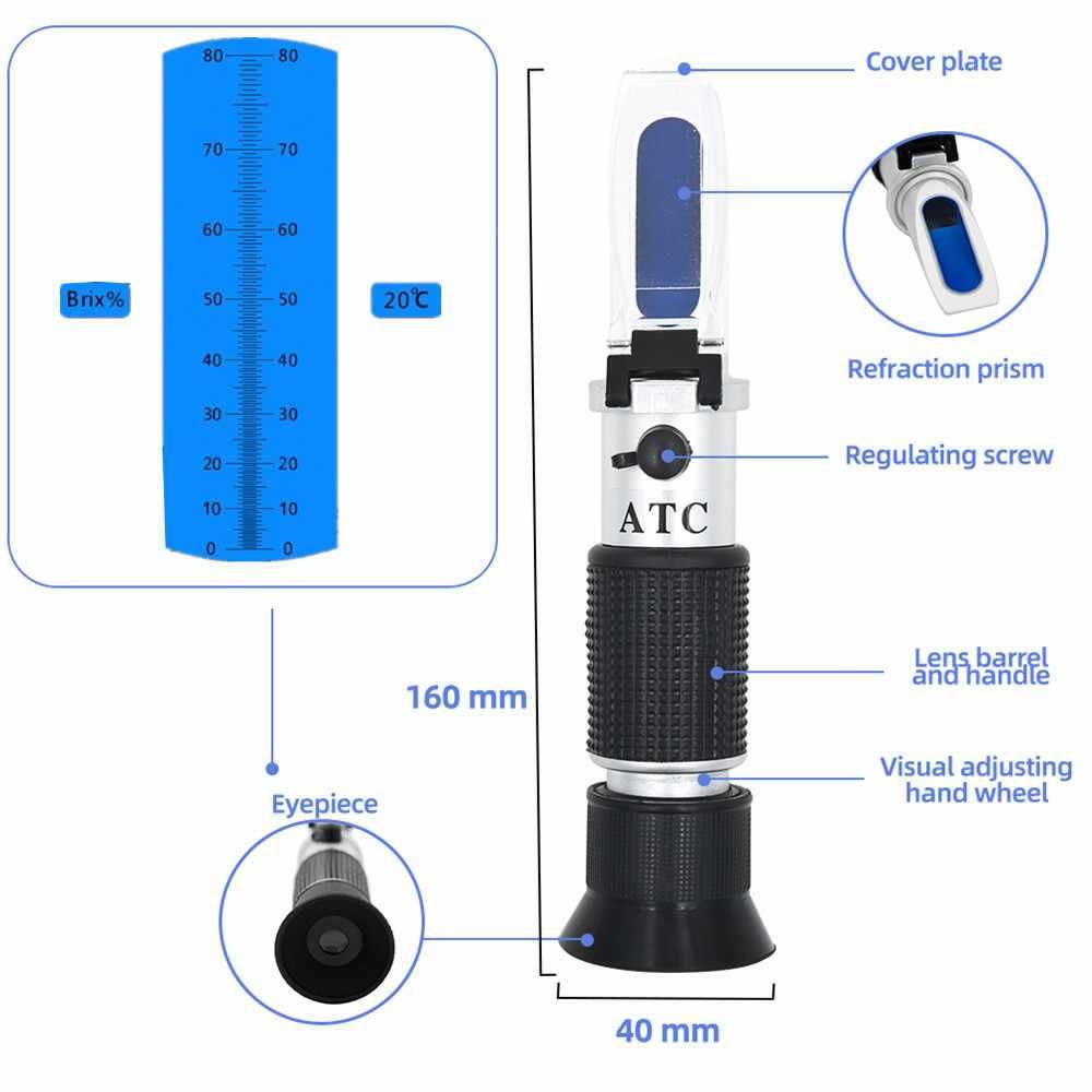 Рефрактометр для определения концентрации сахарозы (Brix) 0-80%