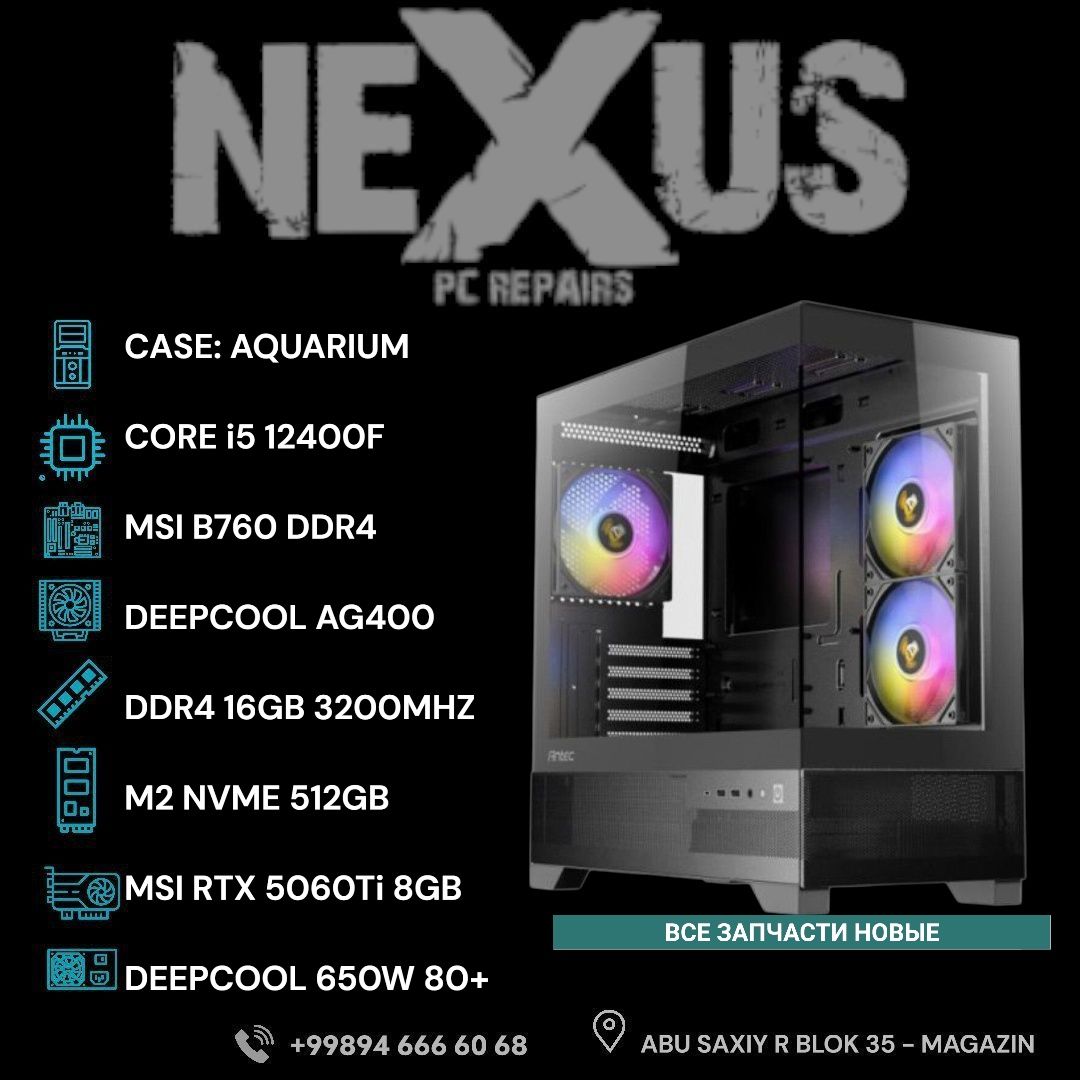 NEW KOMPYUTER Core i5-12400F/DDR4 16GB/RTX 5060Ti 8Gb