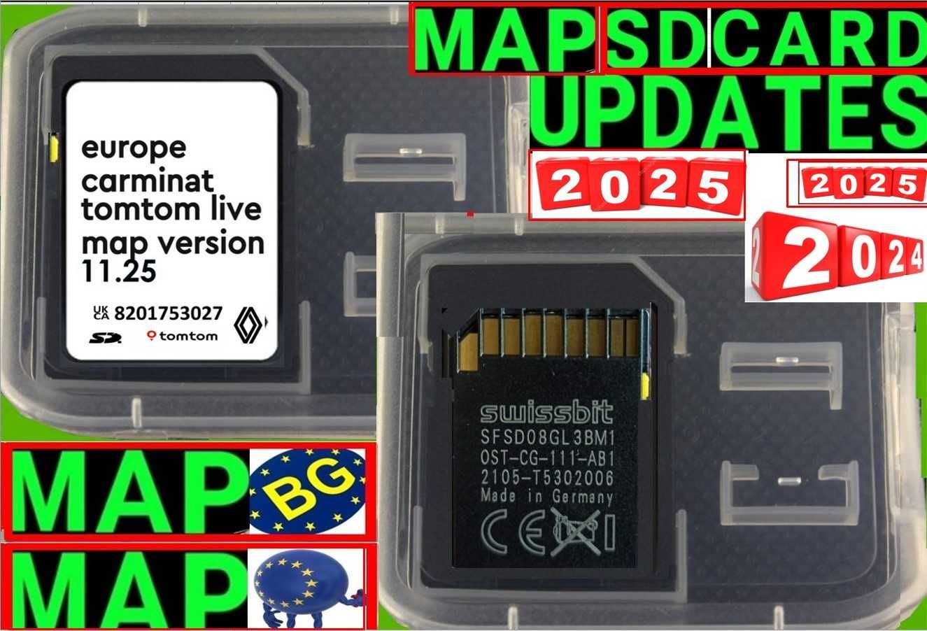 SD card 2025 Рено навигация карта TomTom /Carminat LIVE/R-LINK/RENAULT