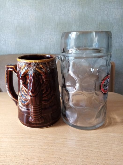 Пивная кружка керамика стекло