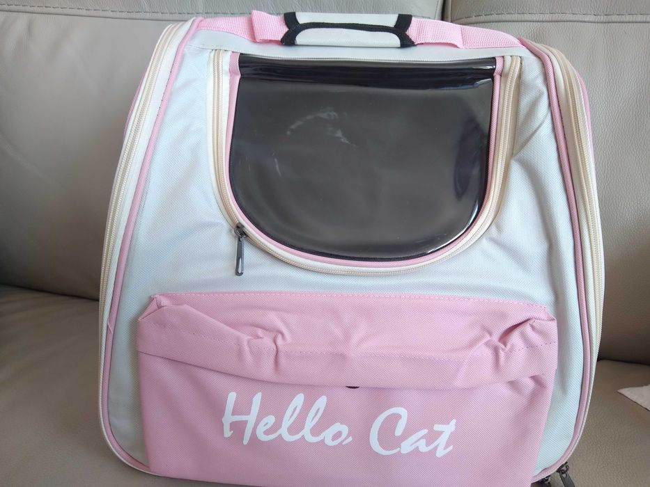 Раница за котки с прозорче и мрежа