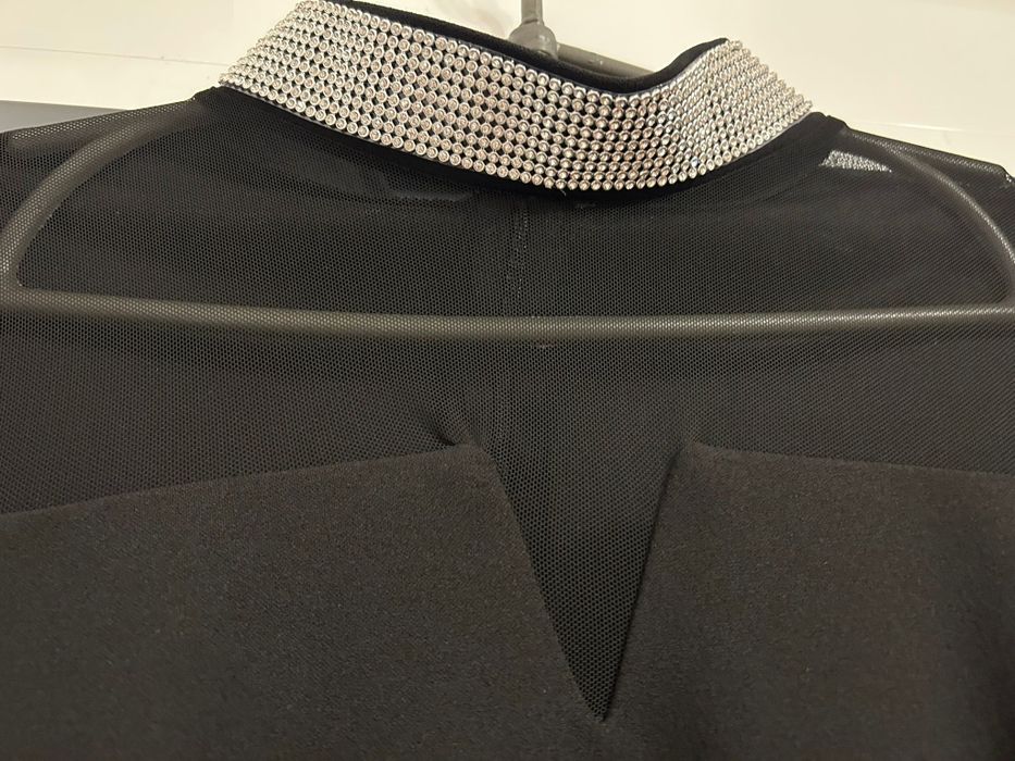 Rochie neagra cu banda  strasuri