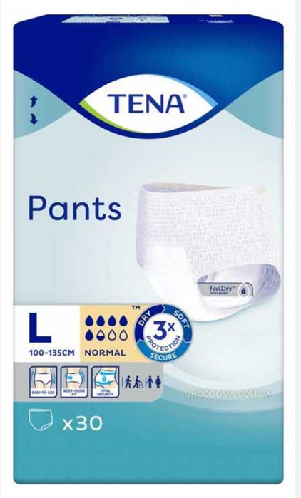 Продам трусы-подгузники для взрослых  Tena Pants Normal L (3) 30шт