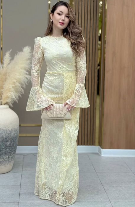 Продам вечернее жёлтое платье, одето один раз