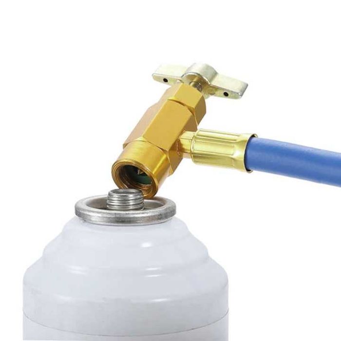 Kit reincarcare freon frigider,valve piercing,manometru color,nou