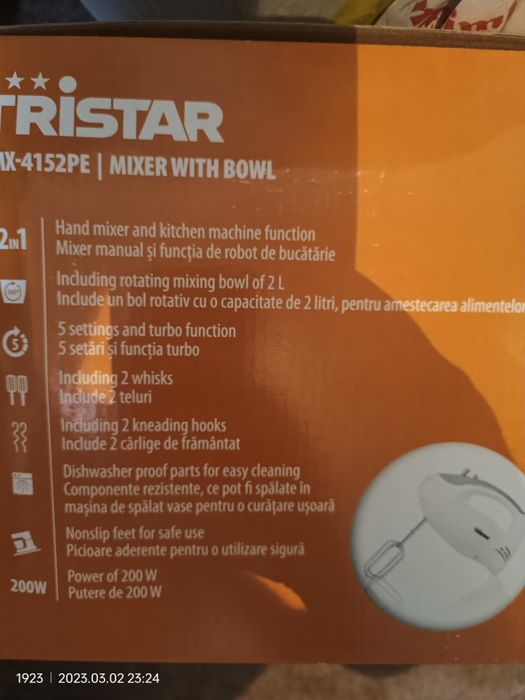 Mixer cu bol rotativ